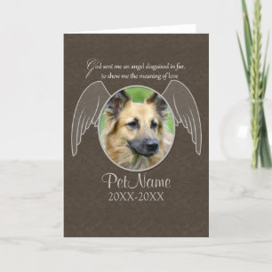 God Sent an Angel Pet Sympathy Custom Kort