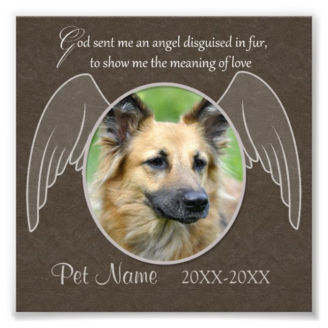 God Sent en Anpassningsbar av Angel Pet Sympathy Fototryck (Framsidan)