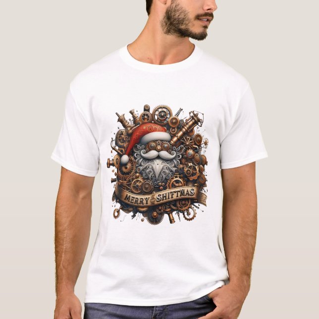 God Shiftmas: Gears, Steam och Victorian Cheer! T Shirt (Framsida)