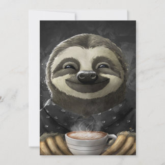 God Sloth Coffee Black Julkort
