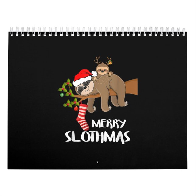 God Sloth Santa Hat Älskare jul Kalender (Omslag)