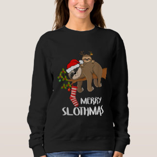 God Sloth Santa Hat Älskare jul T Shirt