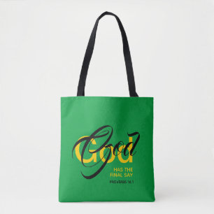 GOD SLUTSAY-skript Monogram Grönt Tygkasse