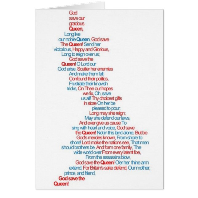 God Spara, drottningen Hälsningskort (Framsidan)