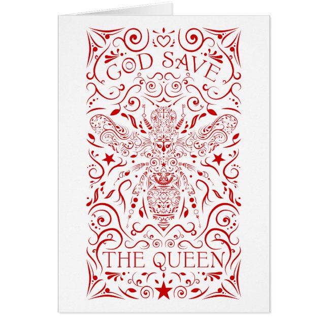God spara, drottningen hälsningskort (Framsidan)