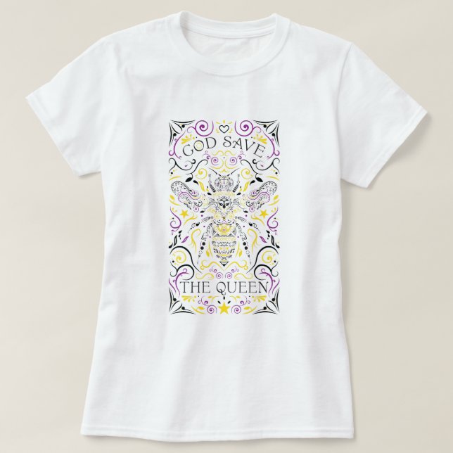 God spara, drottningen t-shirt (Design framsida)