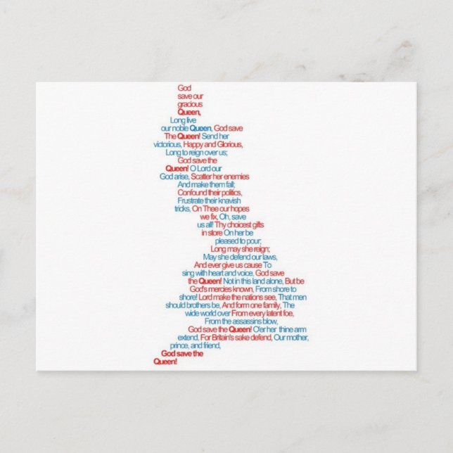 God Spara, drottningen Vykort (Framsida)