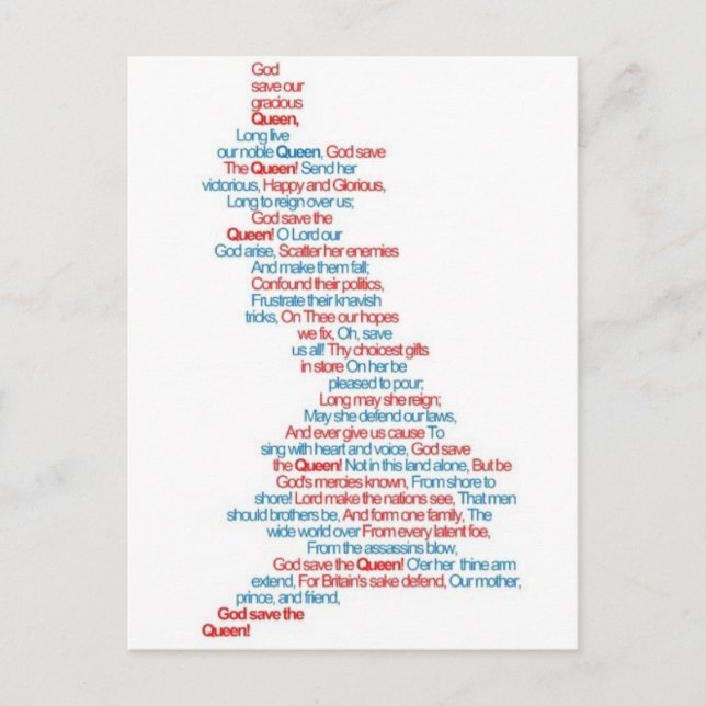 God Spara, drottningen Vykort (Framsida)