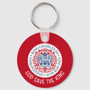 GOD SPARA KUNG Charles III Coronation Red Nyckelring
