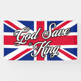 "God Spara Kung" på British Union Jack Flagga