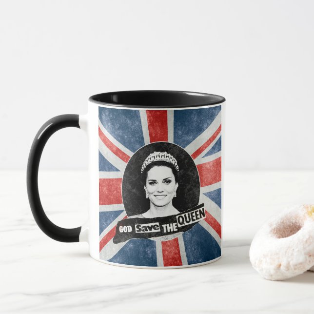 God Spara The Queen - Kate Middleton Mugg (Med munk)