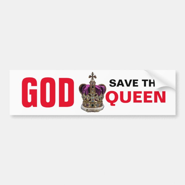 GOD SPARA THE QUEEN - Queen Elizabeth II Bildekal (Framsidan)
