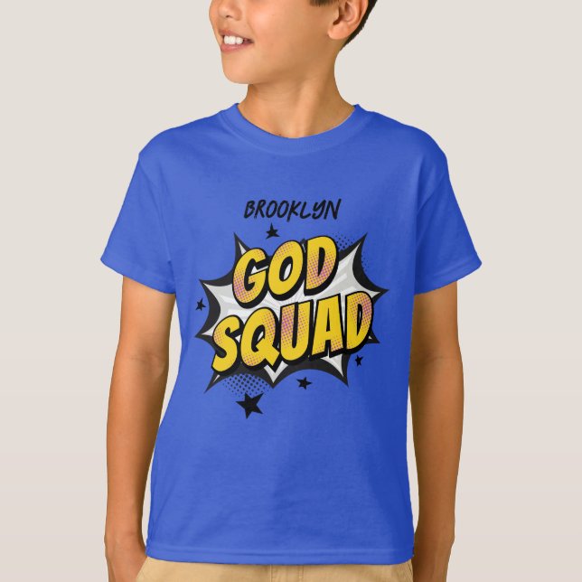 God Squad Christian Youth group Söndag T Shirt (Framsida)
