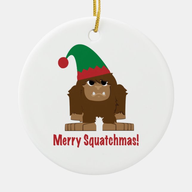God Squatchmas! Julgransprydnad Keramik (Framsidan)
