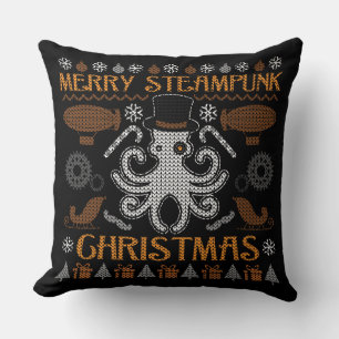 God Steampunk Jul Octopus Top hat Pillow Kudde