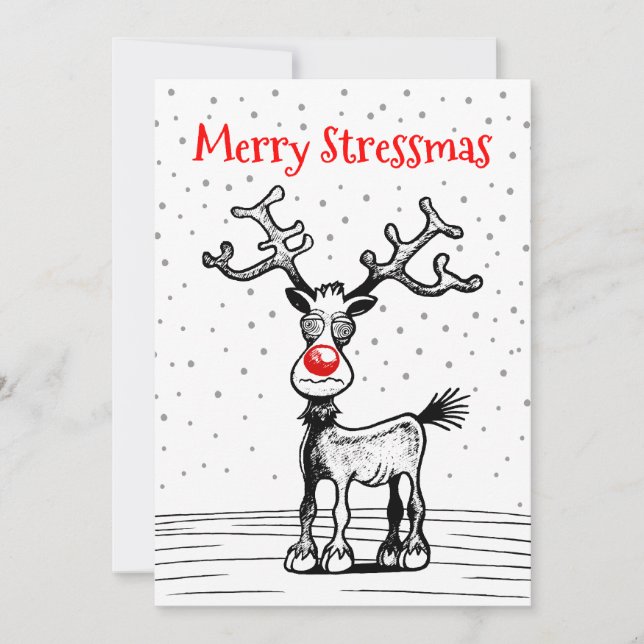 God Stressjul med Rudolf Julkort (Framsida)
