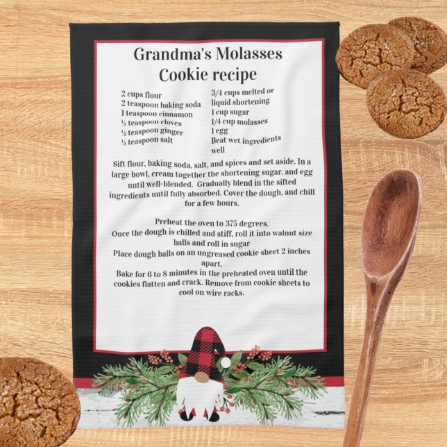 God, svart, gräddvit Recipe keepaus Kökshandduk (Skapare uppladdad)