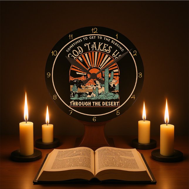 God Takes Us Through The Desert Graphic Rund Klocka (Skapare uppladdad)