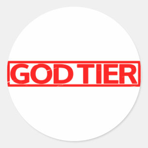 God Tier Frimärke Runt Klistermärke