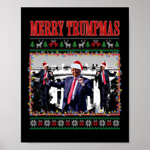 God Trumpjul Donald Trump Tomte Familj Xmas Fult Poster