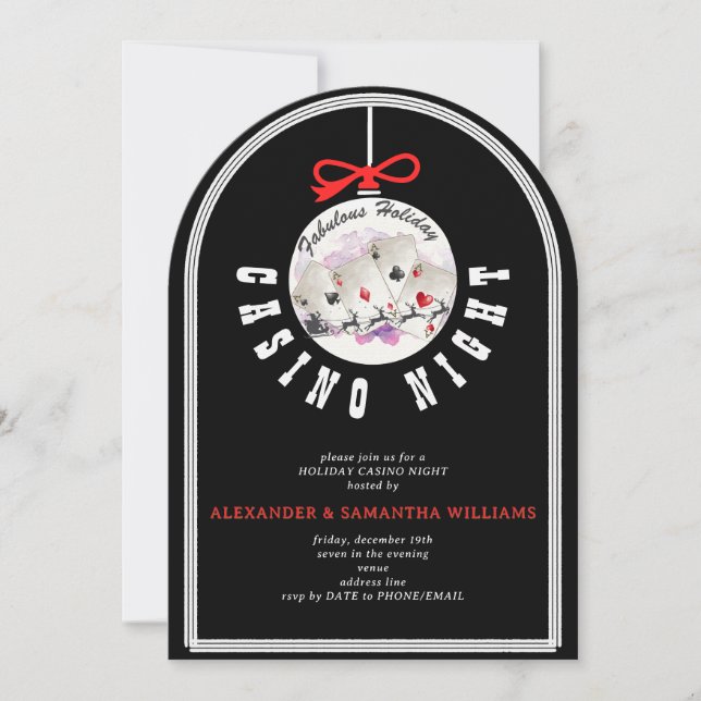 God Vegas Casino Blackjack Poker Night Party Inbjudningar (Framsida)