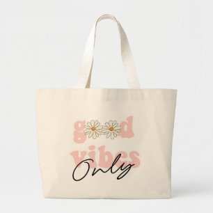 God Vibes Bara 70:s Hippie Slogan Jumbo Tygkasse