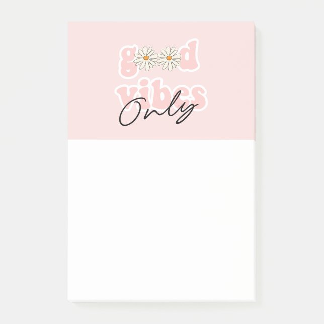 God Vibes Bara 70:s Hippie Slogan Post-it Block (Framsida)