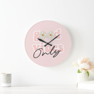 God Vibes Bara 70:s Hippie Slogan Stor Klocka