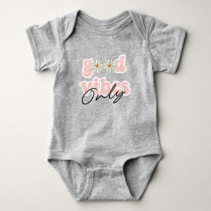 God Vibes Bara 70:s Hippie Slogan T Shirt