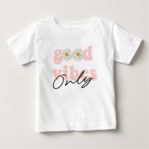God Vibes Bara 70:s Hippie Slogan T Shirt