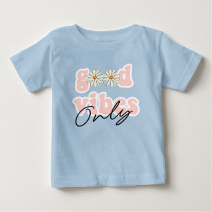 God Vibes Bara 70:s Hippie Slogan T Shirt