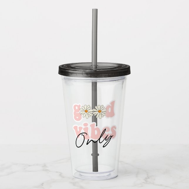 God Vibes Bara 70:s Hippie Slogan Take Away Mugg (Framsida)