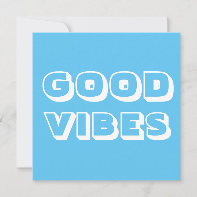 God Vibes, Bästa Önskemål, Lycka till, himmel, vit Kort (Framsida)