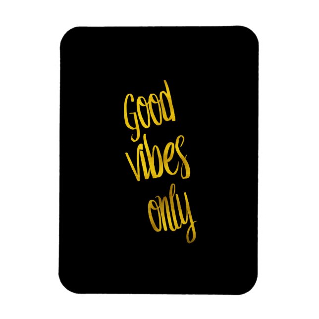 God Vibes Endast citat Guld Faux Foil Vibe-citat Magnet (Vertikal)