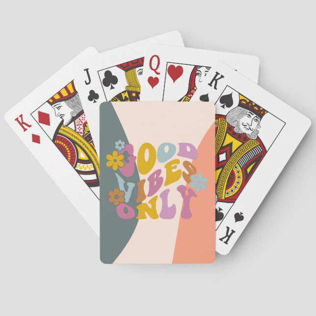 God Vibes Endast offertretro 60-bitars Hippie-desi Casinokort (Baksidan)
