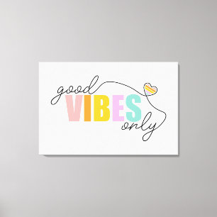 God Vibes Endast Rainbow Heart Canvastryck