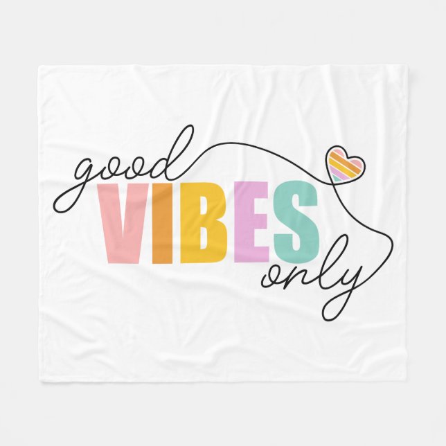 God Vibes Endast Rainbow Heart Fleecefilt (Framsidan (Horisontell))