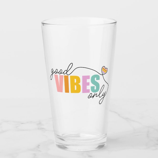 God Vibes Endast Rainbow Heart Glaskopp (Framsida)