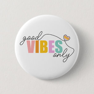 God Vibes Endast Rainbow Heart Knapp