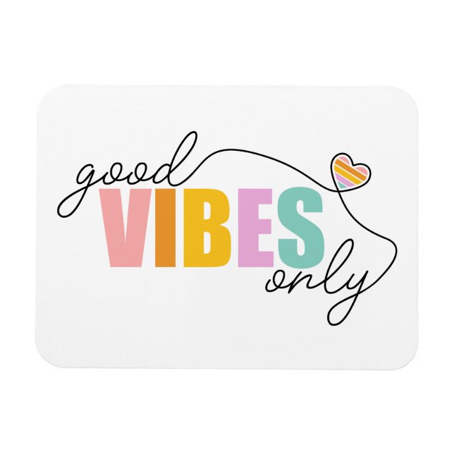 God Vibes Endast Rainbow Heart Magnet (Horisontell)