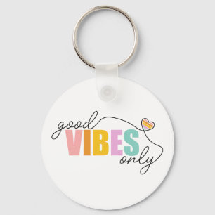 God Vibes Endast Rainbow Heart Nyckelring