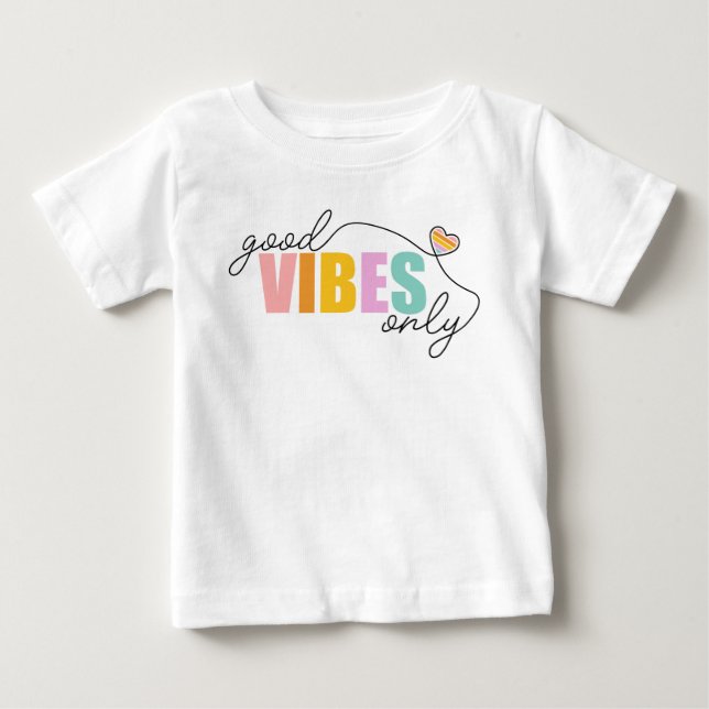 God Vibes Endast Rainbow Heart T Shirt (Framsida)