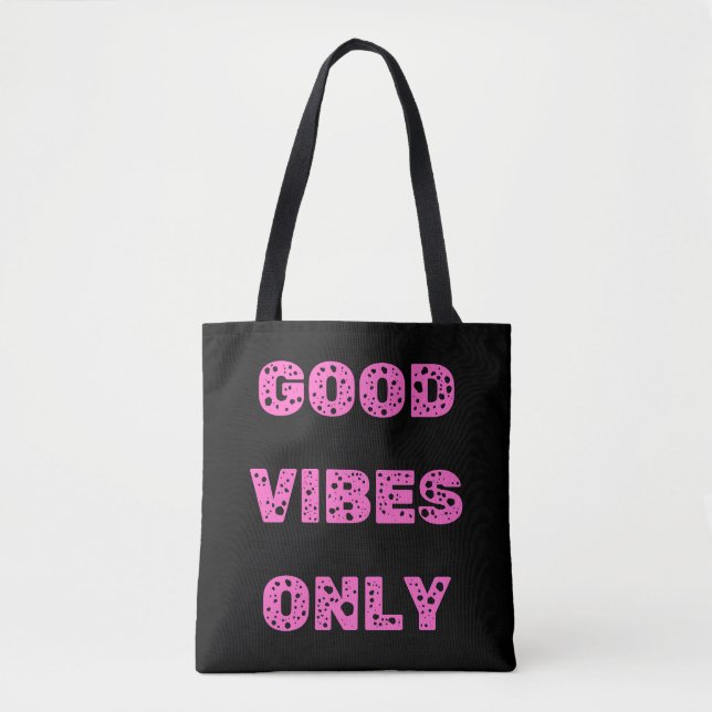 God Vibes Endast Rosa Aesthetic Positive Quote Des Tygkasse (Framsida)