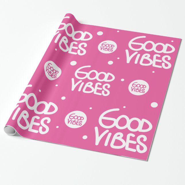 God Vibes-handskrift (välj din egen Färg) Presentpapper (Utrullad)