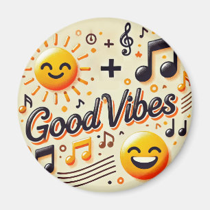 ☀️ + 🎶 = GOD VIBES Magnet