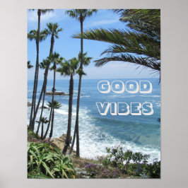 God Vibes Ocean Handflatan Träd Sand Wall Poster