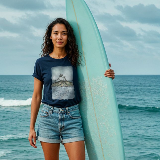 God Vibes Ocean Tides Tropical Island Handflatan T Shirt (Good Vibes Ocean Tides Tropical Island Palm Trees Tri-Blend Shirt)