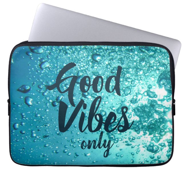 God Vibes och Coola Blue Vatten Laptop Fodral (Framsidan)