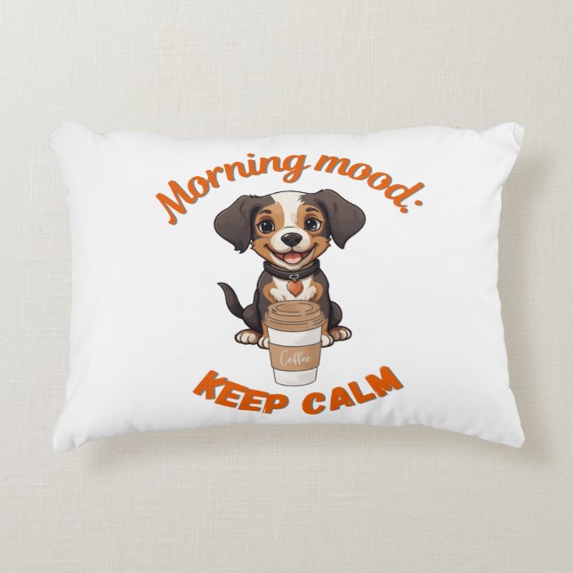 God Vibes och kaffe - Spelande digital marionettap Prydnadskudde (Framsidan)