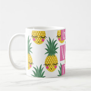 God Vibes Pineapples Sommar Mönster Kaffemugg